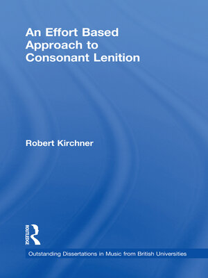 cover image of An Effort Based Approach to Consonant Lenition